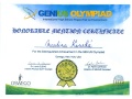 Diplom medzinrodnej sae GENIUS Olympiad 2012 - Martina Kunsk