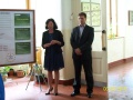 Riadite�ka gymn�zia RNDr. R. Kunov�, PhD. v�ta host� vo vestibule �koly za pr�tomnosti ved�ceho odboru �kolstva O� Nitra Mgr. M. Galabu
