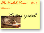 Úvodná strana školského časopisu The English Pages No.1 – February 2015 - Writing special!