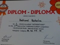 Diplom udelen Katarne Halzovej za 2. miesto na sai Jazykov kvet v celoslovenskom finle