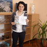 Kristna Komrov s diplomom za 1. miesto v krajskom kole olympidy v ruskom jazyku v kategrii B1