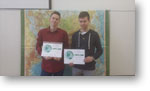 Naši víťazi - Jakub Chrenko a Adam Švec s diplomami