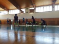 Žiačky počas volejbalového zápasu GJK a SOŠ obchodu a služieb