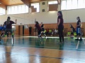 Žiačky počas volejbalového zápasu - útok na sieti