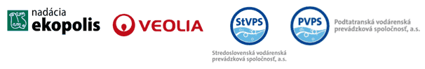Log� sponzorov: Nad�cia ekopolis, Veolia, Stredoslovensk� vod�rensk� prev�dzkov� spolo�nos�, a.s., Podtatransk� vod�rensk� prev�dzkov� spolo�nos�, a.s.