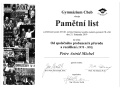 Gymn�zium Cheb v�nuje Pam�tn� list u p��le�itosti kon�n� XXVIII. ro�n�ku D�jepisn� sout�e student� �R a SR dne 21. listopadu 2019 na t�ma Od spole�n�ho probuzen� k p�erodu a rozd�len� (1978 � 1992) Petre Astrid Michel
