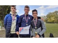 Simon Kru��k, Marek Brenkus a Bohum�r �ab�k s diplomom, poh�rom a medailami za 2. miesto na Majstrovstv�ch kraja v cezpo�nom behu