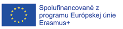 ERASMUS+ Vlajka Európskej únie a text: Spolufinancované z programu Európskej únie Erasmus+