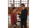Spolo�n� fotografia: �ia�ka �apov� s medailou za 3. miesto a �iak Trub��ik � spoluorganiz�tor s��a�e