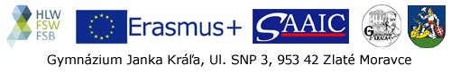 Log�: Partnersk� �kola HLW Tulln z Rak�ska, Erasmus+, Slovensk� akademick� asoci�cia pre medzin�rodn� spolupr�cu, Gymn�zium Janka Kr�a a Nitriansky samospr�vny kraj