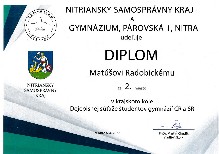 �spech t�mu GJK v krajskom kole Dejepisnej s��a�e �tudentov gymn�zi� �R a SR